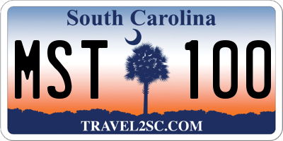 SC license plate MST100