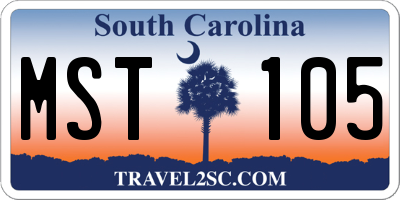 SC license plate MST105