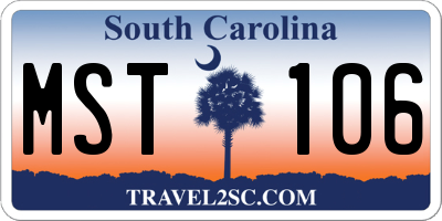 SC license plate MST106
