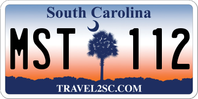 SC license plate MST112