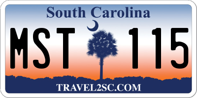 SC license plate MST115