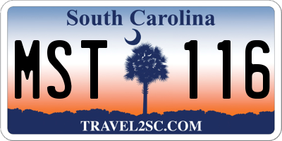 SC license plate MST116
