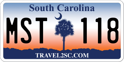 SC license plate MST118