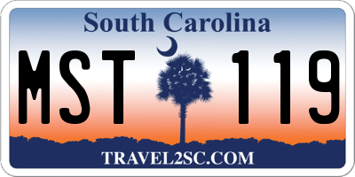 SC license plate MST119