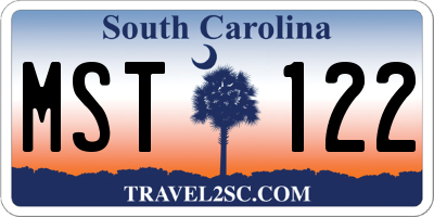 SC license plate MST122