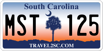 SC license plate MST125