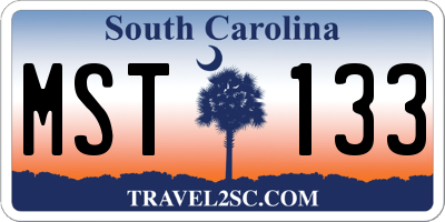 SC license plate MST133