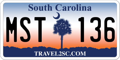 SC license plate MST136