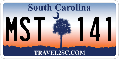 SC license plate MST141