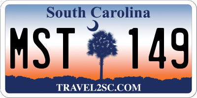 SC license plate MST149