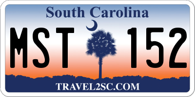 SC license plate MST152