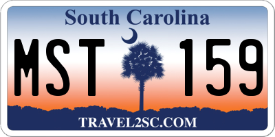 SC license plate MST159