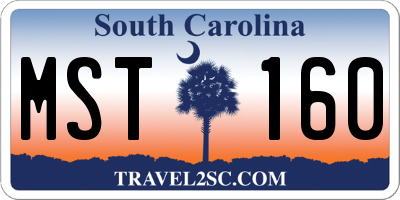 SC license plate MST160