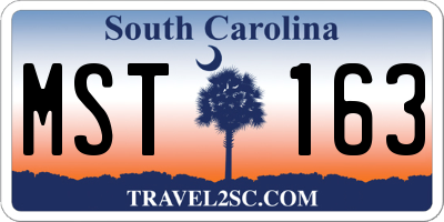 SC license plate MST163
