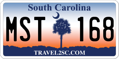 SC license plate MST168