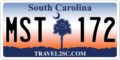SC license plate MST172