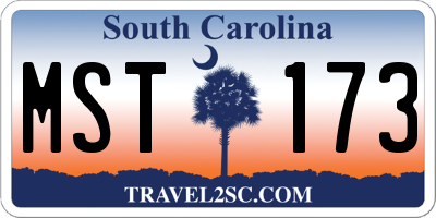 SC license plate MST173