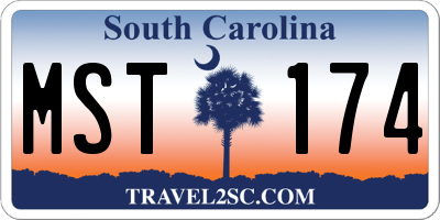 SC license plate MST174