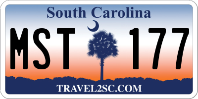 SC license plate MST177