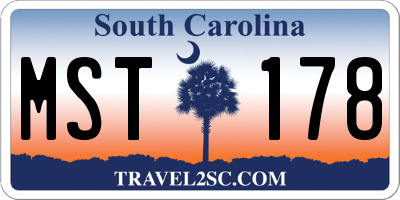 SC license plate MST178