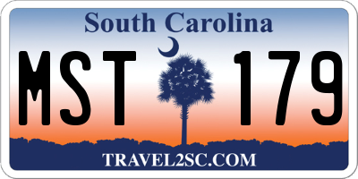 SC license plate MST179