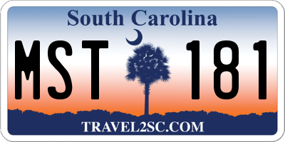 SC license plate MST181
