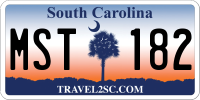 SC license plate MST182