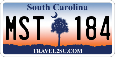 SC license plate MST184