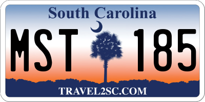 SC license plate MST185