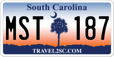 SC license plate MST187
