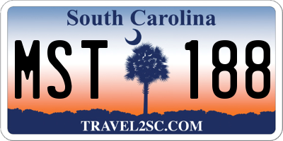 SC license plate MST188
