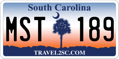 SC license plate MST189