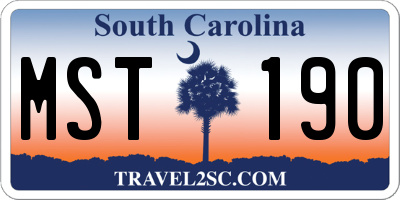 SC license plate MST190