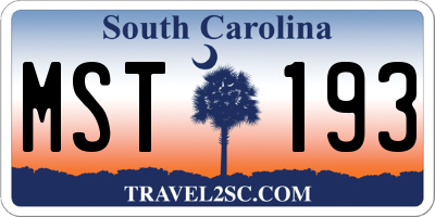 SC license plate MST193