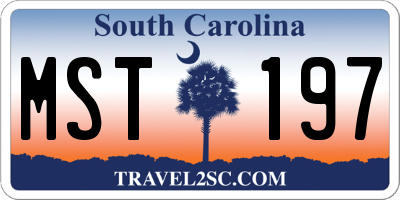 SC license plate MST197