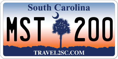 SC license plate MST200