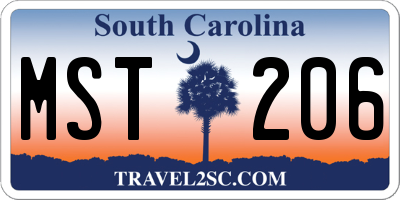 SC license plate MST206