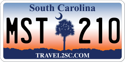 SC license plate MST210