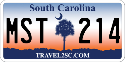 SC license plate MST214