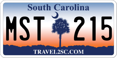 SC license plate MST215