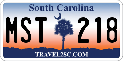 SC license plate MST218