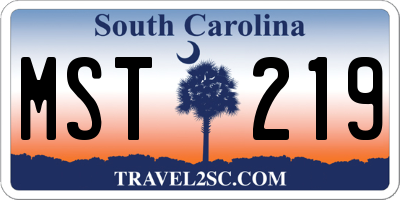 SC license plate MST219