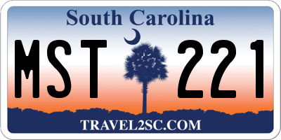 SC license plate MST221