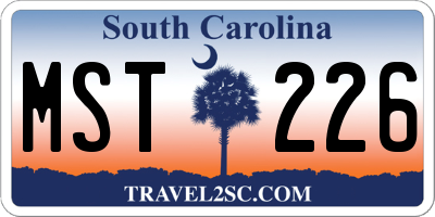 SC license plate MST226