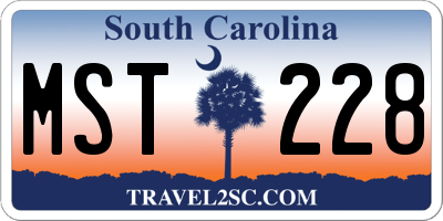SC license plate MST228