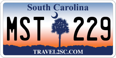 SC license plate MST229