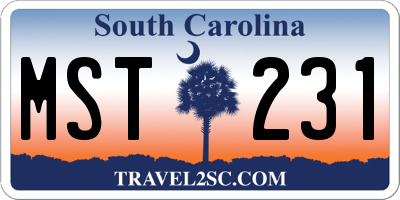 SC license plate MST231