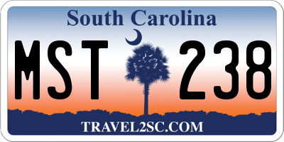 SC license plate MST238
