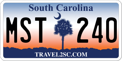 SC license plate MST240