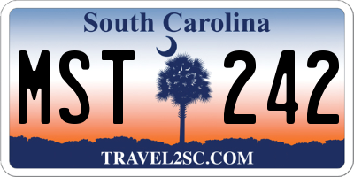 SC license plate MST242